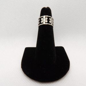 New Women's Silver Flower Ring Sz 5